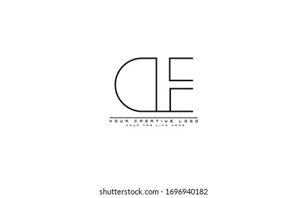 DE ED abstract vector logo monogram template