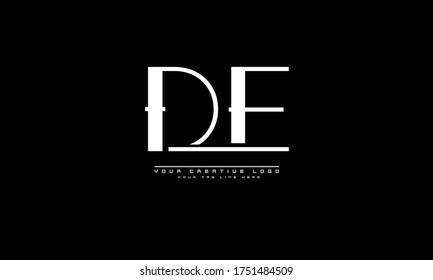 DE ED abstract vector logo monogram template