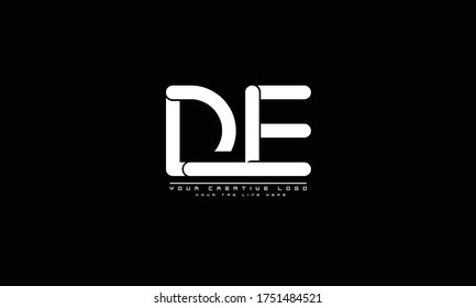 DE ED abstract vector logo monogram template