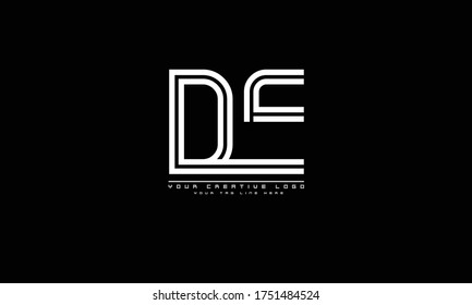 DE ED abstract vector logo monogram template