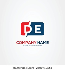 DE or ED Creative Modern Letters Logo Design Element