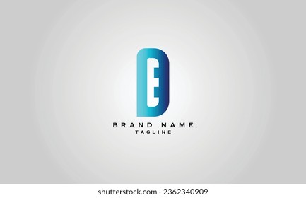 DE, ED, D, Abstract initial monogram letter alphabet logo design