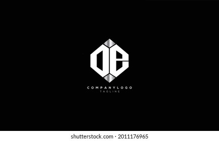 DE ED D AND E Abstract initial monogram letter alphabet logo design