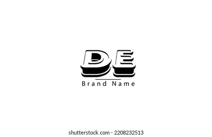 DE ED D E abstract vector logo monogram template