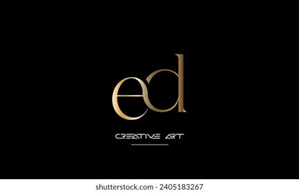 DE, ED, D, E abstract letters logo monogram