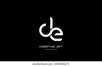 DE, ED, D, E abstract letters logo monogram svg