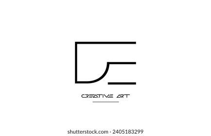 DE, ED, D, E abstract letters logo monogram