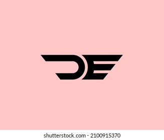 De ed d e Black simple icon geometric logo