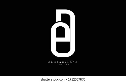DE ED icon monogram letter text alphabet logo design svg