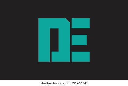 DE or ED Letter Initial Logo Design, Vector Template