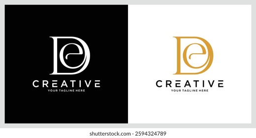 DE, ED Letter Initial Logo Design Template