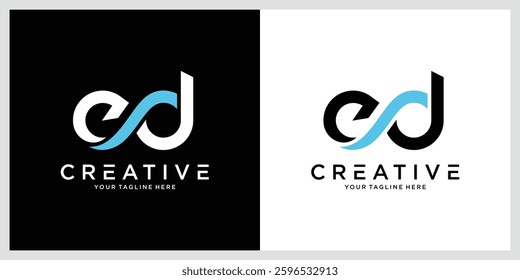 DE, ED Letter Initial Logo Design Template