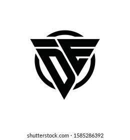 DE ED Triangle Logo Circle Monogram Design Vector Super Hero Concept