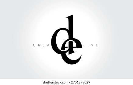 DE  Elegant Serif Monogram Logo – Luxury Lowercase Typographic Lettermark for Modern Branding