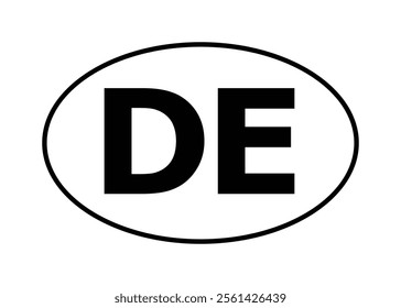 DE Germany German Oval Circle Sticker Decal Car Vehicle