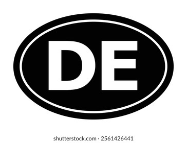 DE Germany German Oval Circle Sticker Decal Car Vehicle