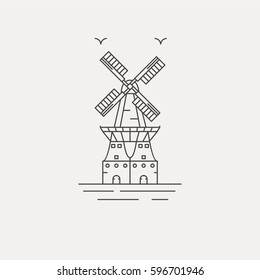 De gooyer amsterdam landmark vector 