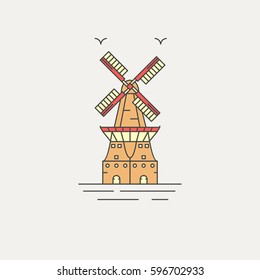 De gooyer amsterdam landmark vector 