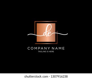 DE handwriting initial  logo vector