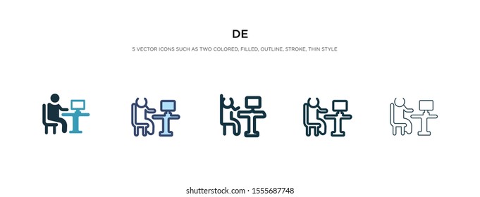 de icon in different style vector illustration. two colored and black de vector icons designed in filled, outline, line and stroke style can be used for web, mobile, ui