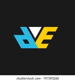 DE icon logo design with letter d and e vector.