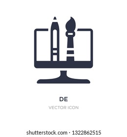 de icon on white background. Simple element illustration from Search engine optimization concept. de sign icon symbol design.