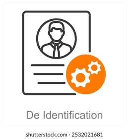 De Identification and GDPR icon concept