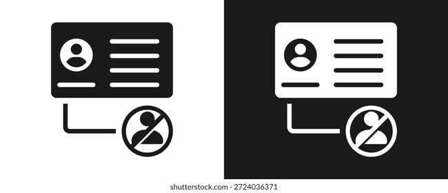DE-Identifizierungs-Symbol-Set Glyphe auf weißem und schwarzem Hintergrund