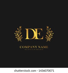 DE Initial beauty floral logo template