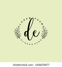 DE Initial beauty floral logo template