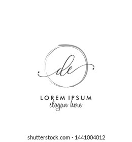 DE Initial beauty monogram logo vector