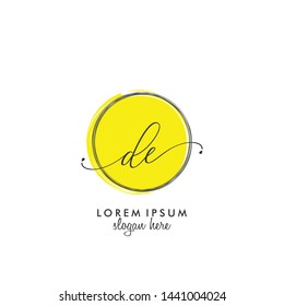 DE Initial beauty monogram logo vector