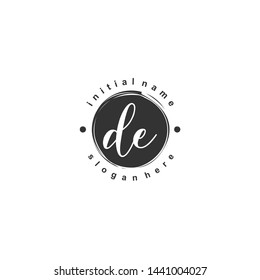 DE Initial beauty monogram logo vector
