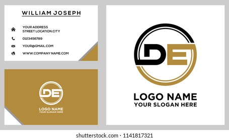 DE initial circle logo template vector