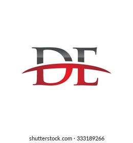 DE initial company red swoosh logo