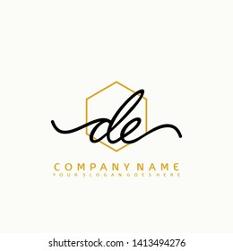 DE Initial handwriting logo concept