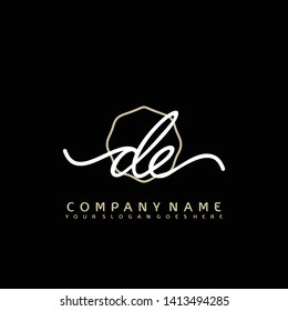 DE Initial handwriting logo concept