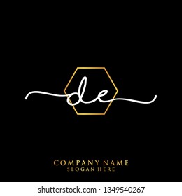 DE Initial handwriting logo template