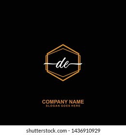 DE Initial handwriting logo template vector