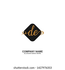 DE Initial handwriting logo vector