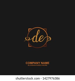 DE Initial handwriting logo vector