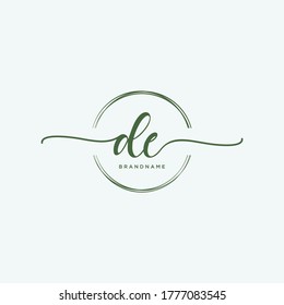 DE  Initial handwriting logo vector