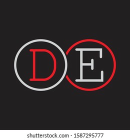 DE Initial letter linked circle capital monogram logo modern template