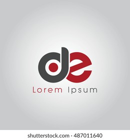 de initial letter linked lowercase logo. d and e vector template design.