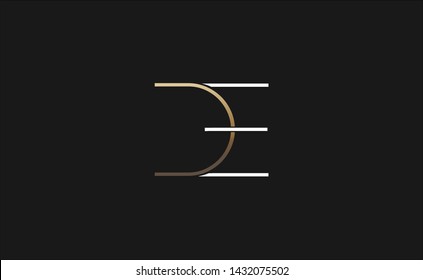 DE initial letter logo design template vector