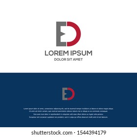 DE initial letter logo design template vector