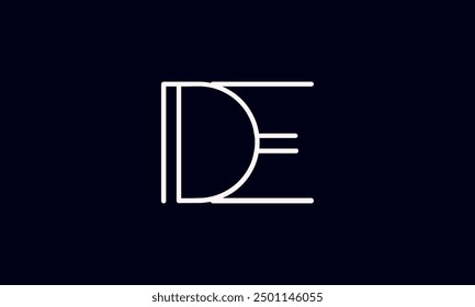 DE initial letter logo design. DE logo design vector in black background.