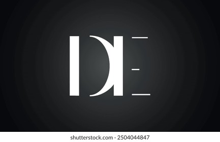 DE initial letter logo design. DE logo design vector in black background.