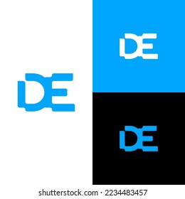 DE initial letter logo, modern simple tech style