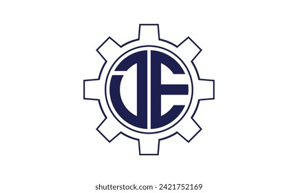 DE initial letter mechanical circle logo design vector template. industrial, engineering, servicing, word mark, letter mark, monogram, construction, business, company, corporate, commercial, geometric